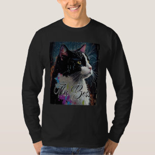 Boss Tuxedo Cat  for Mom Dad T-Shirt