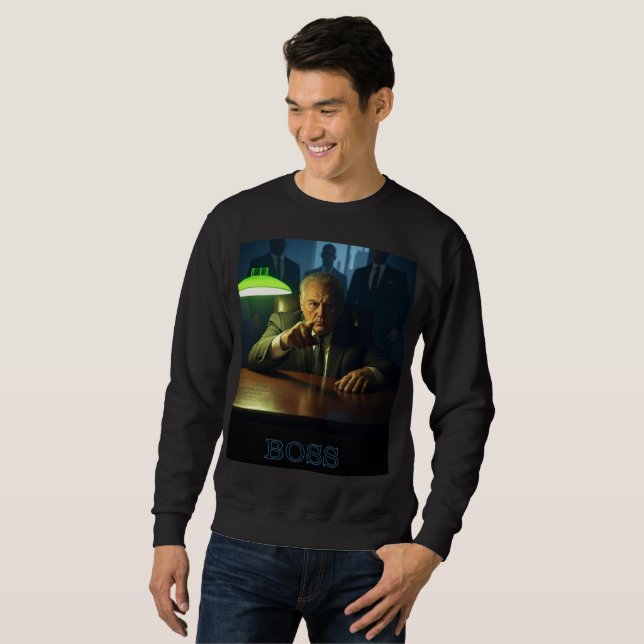 Boss w text men black sweatshirt (Front Full)
