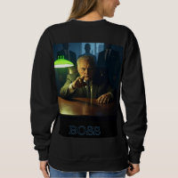 Boss w text women black sweatshirt back
