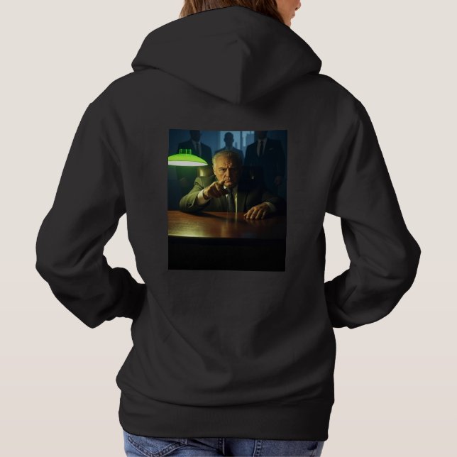 Boss women black hooded sweatshirt back (Back)