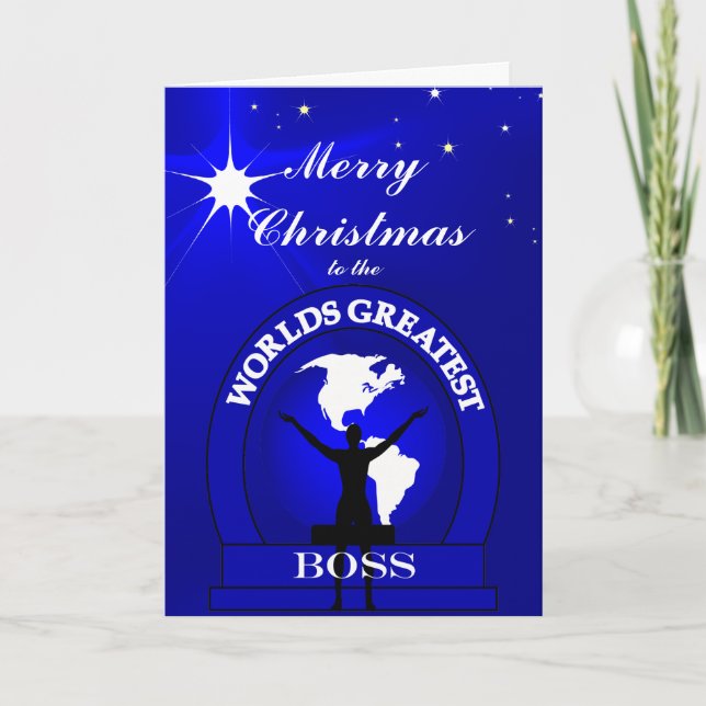 Boss Worlds Greatest Christmas Greeting Holiday Card (Front)