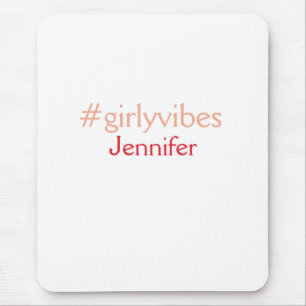 Bossbabe hashtag light pink add name girl boss mouse pad