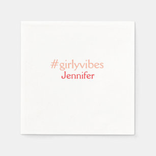 Bossbabe hashtag light pink add name girl boss napkin