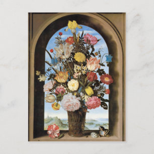 Bosschaert Bouquet in an Arched Window Postcard