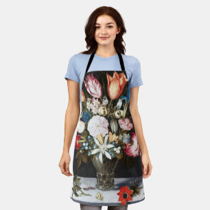 Bosschaert Flower in Glass Baroque Floral Painting Apron