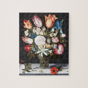 Bosschaert Flower in Glass Baroque Floral Painting Jigsaw Puzzle