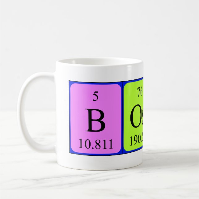 Bossi periodic table name mug (Left)