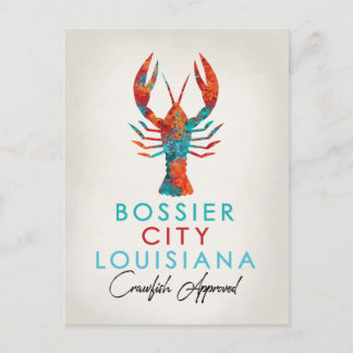 Bossier City Louisiana Crawfish Bright Postcard