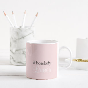 #Bosslady   Pink   Calligraphy   Custom Name Coffee Mug