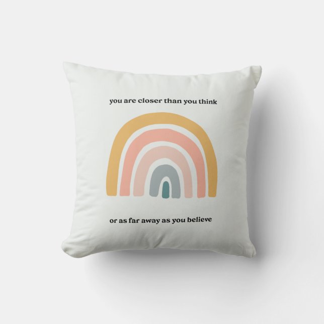 BossLady Rules Rainbow Motivational Mindset Quote Cushion (Front)