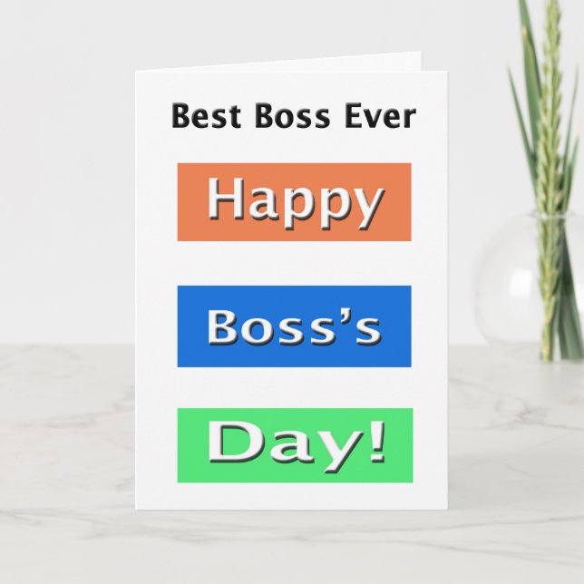 Boss's Day Best Boss Ever Card (Front)