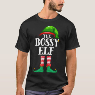 Bossy Elf Matching Family Christmas Pajama T-Shirt