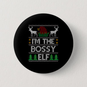 Bossy Elf Matching Family Group Christmas Party Pa 6 Cm Round Badge