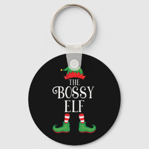 Bossy Elf Matching Group Xmas Funny Family Christm Key Ring