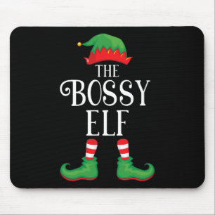 Bossy Elf Matching Group Xmas Funny Family Christm Mouse Pad