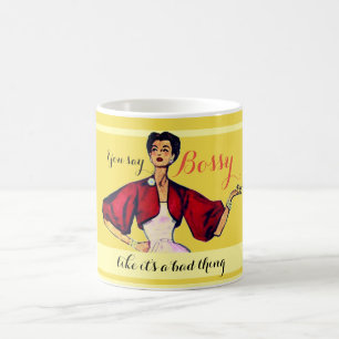 Bossy Gal Retro Yellow Coffee Mug