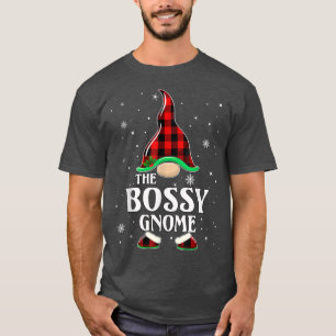 Bossy Gnome Buffalo Plaid Matching Family Christma T-Shirt