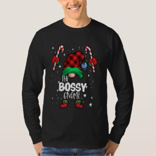 Bossy Gnome Red Buffalo Plaid Matching Family Chri T-Shirt