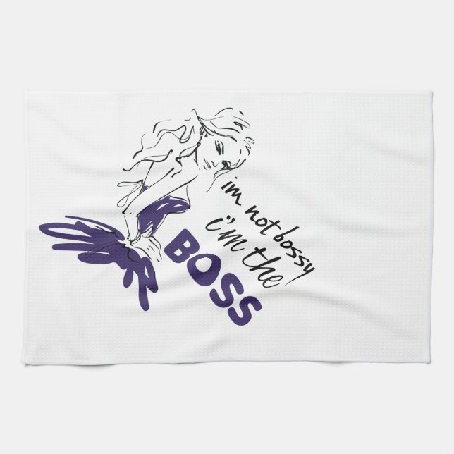 Bossy  tea towel (Horizontal)