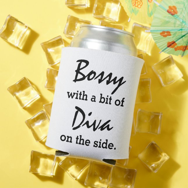 Bossy With A Bit Of Diva Modern Trendy  Can Cooler (In Situ Summer)