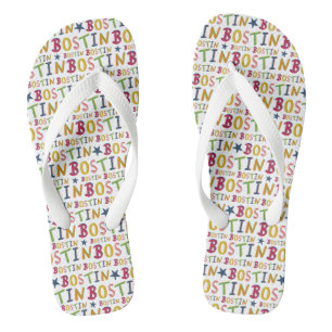 Bostin Black Country Word Flip Flop Beach Footwear