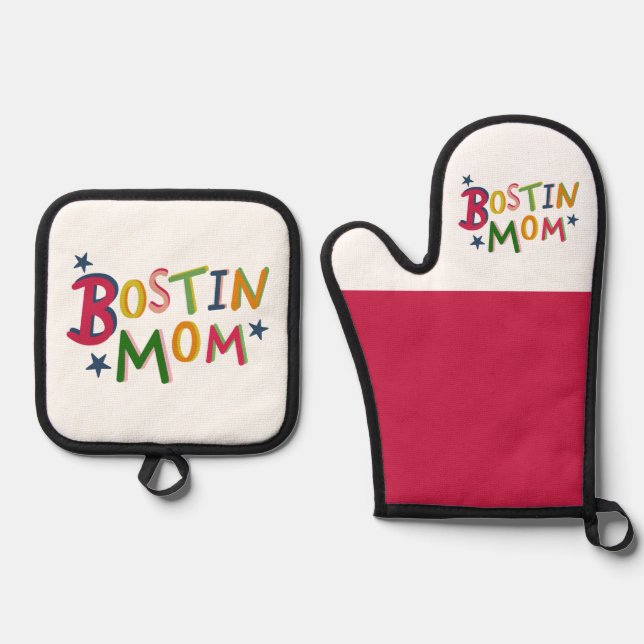 Bostin Dad Black Country  Oven Mitt & Pot Holder Set (Front)
