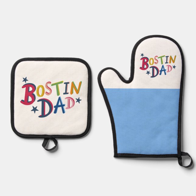 Bostin Dad Black Country  Oven Mitt & Pot Holder Set (Front)