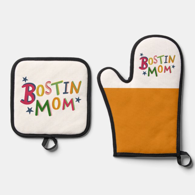 Bostin Dad Black Country  Oven Mitt & Pot Holder Set (Front)