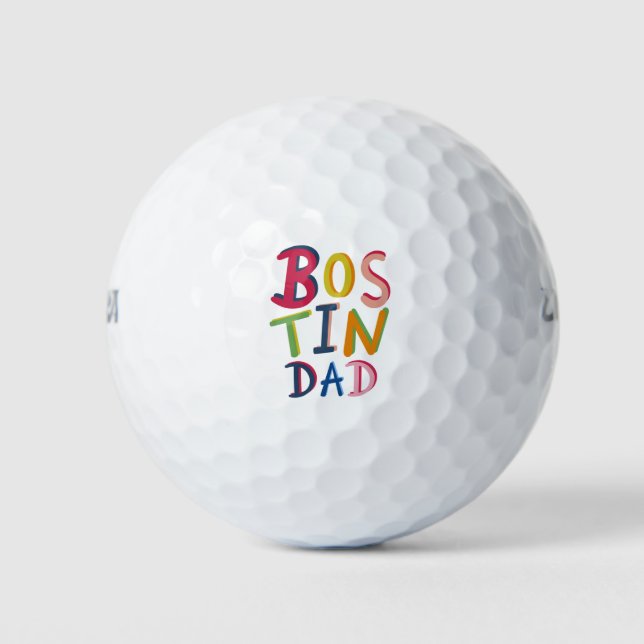 Bostin Dad Black Country Wording Golf Balls (Front)