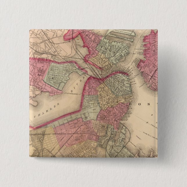 Boston 15 Cm Square Badge (Front)