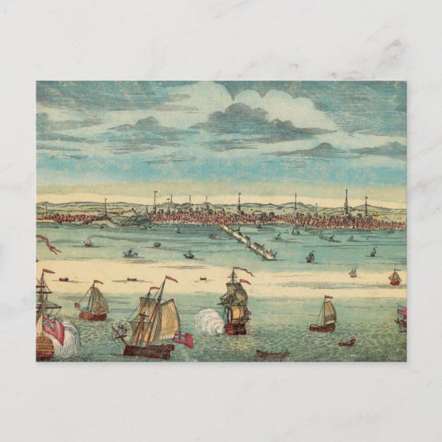 Boston 1800s Beach Sailboat Scene Postcard (Front)