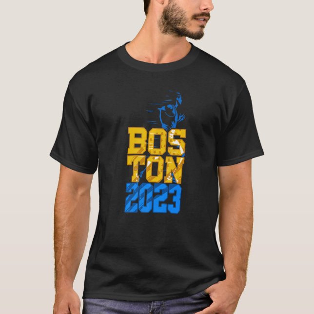 Boston 2023 Marathon Training & Qualified T-Shirt (Front)