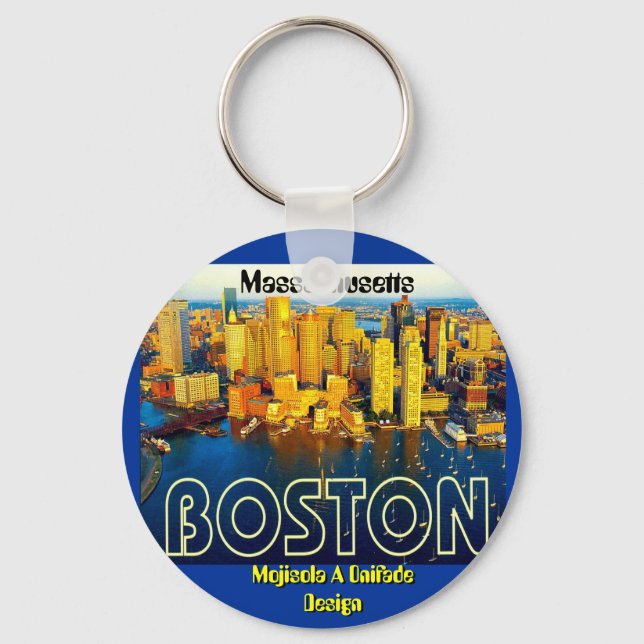 boston 2, Massachusetts - Customised Key Ring (Front)