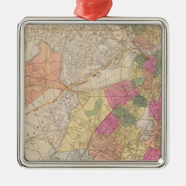 Boston 2 metal tree decoration (Front)