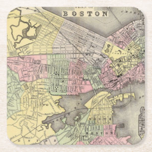 Boston 3 square paper coaster