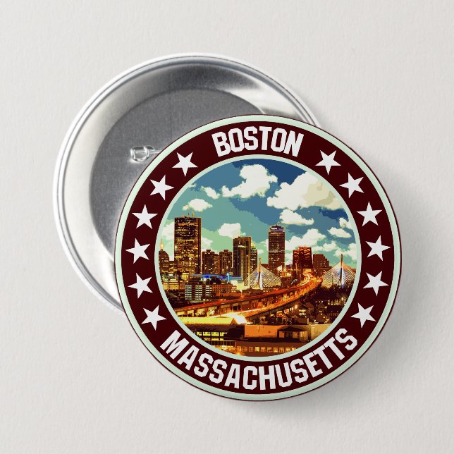 Boston                                             7.5 cm round badge (Front & Back)