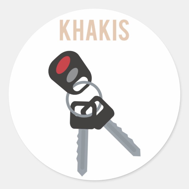 Boston Accent Car Keys Classic Round Sticker (Front)