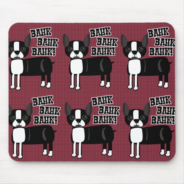 Boston Accent Terrier Pattern Mouse Pad (Front)
