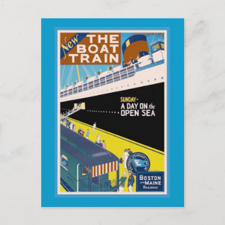"Boston and Maine" Vintage Travel Poster Postcard
