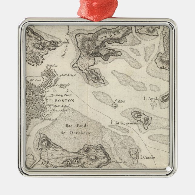 Boston and Surrounding Area Metal Tree Decoration (Front)