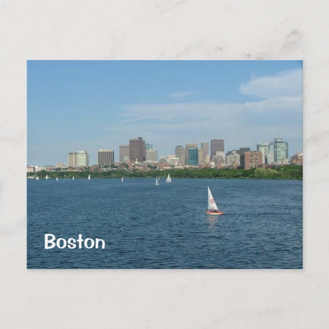Boston and the Charles River Postcard (Front)