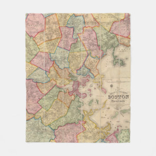 Boston and vicinity fleece blanket