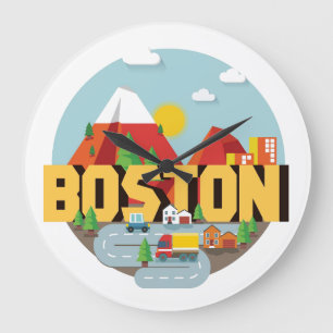 Boston As A Destination Large Clock