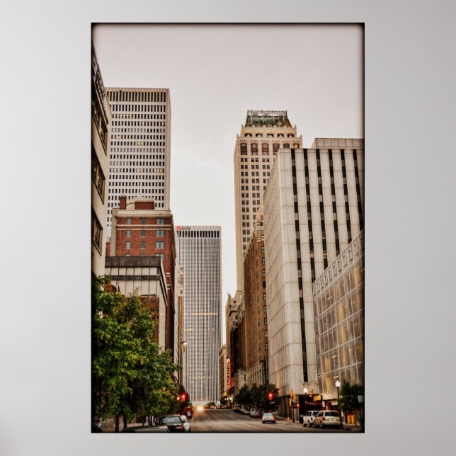 Boston Ave, Downtown Tulsa OK Poster (Front)