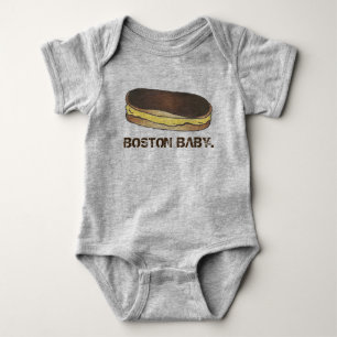 BOSTON BABY Boston Cream Pie Eclair Foodie Pastry Bodysuit