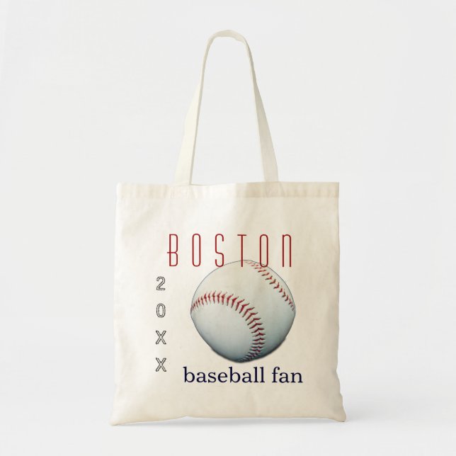 Boston Baseball Fan Tote Bag (Front)