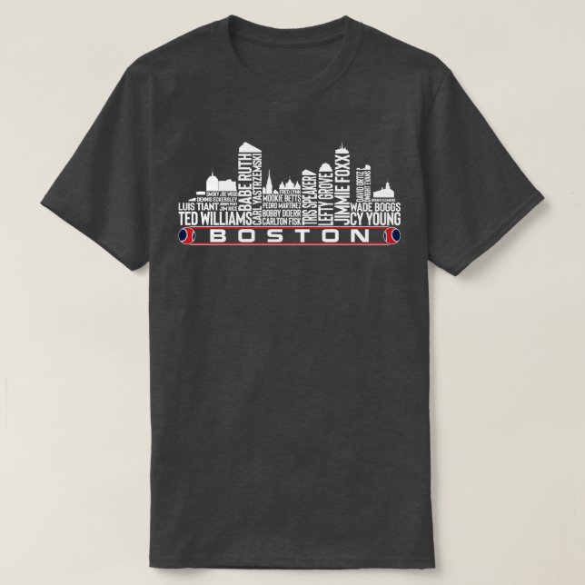 Boston Baseball Team All Time Legends Boston City  T-Shirt (Design Front)