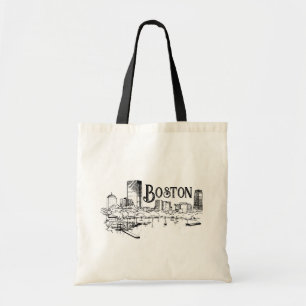 Boston Black and White Tote Bag