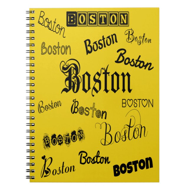 Boston Black Fonts Notebook (Front)