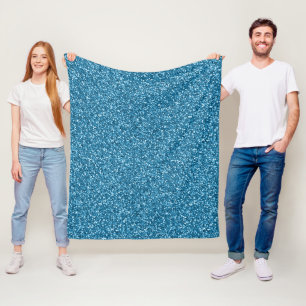 Boston Blue Glitter Fleece Blanket